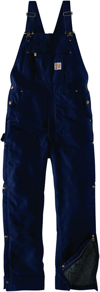 Carhartt Herren Isolierter Overall mit lockerer Passform, Enten Lätzchen und Latzhose, Dunkles Marin