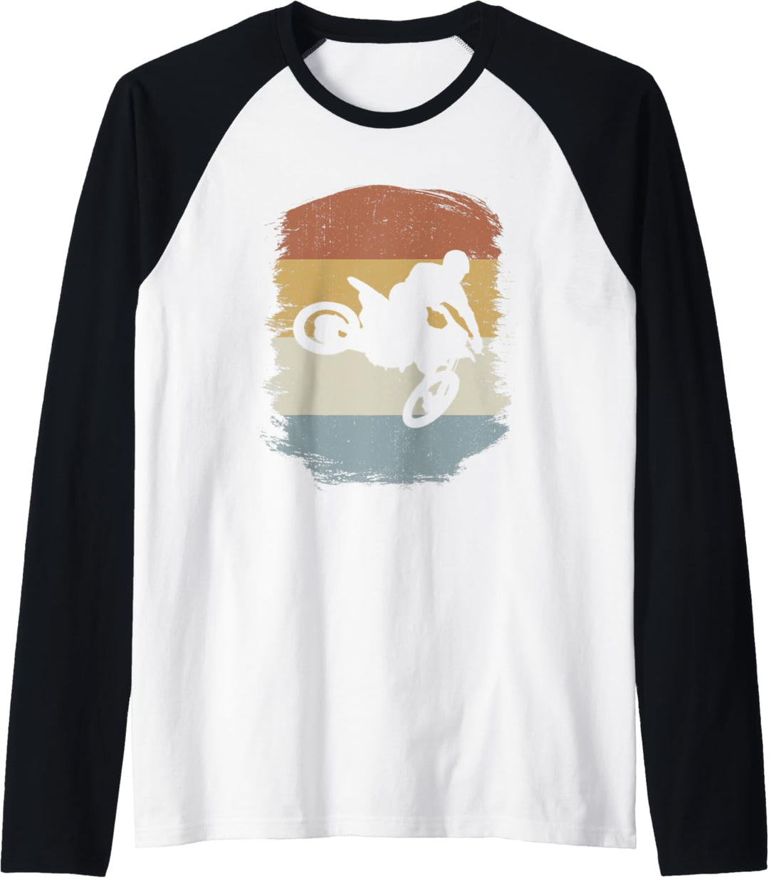 Retro Motocross Biker Dirt Bike - Vintage Supercross Raglan