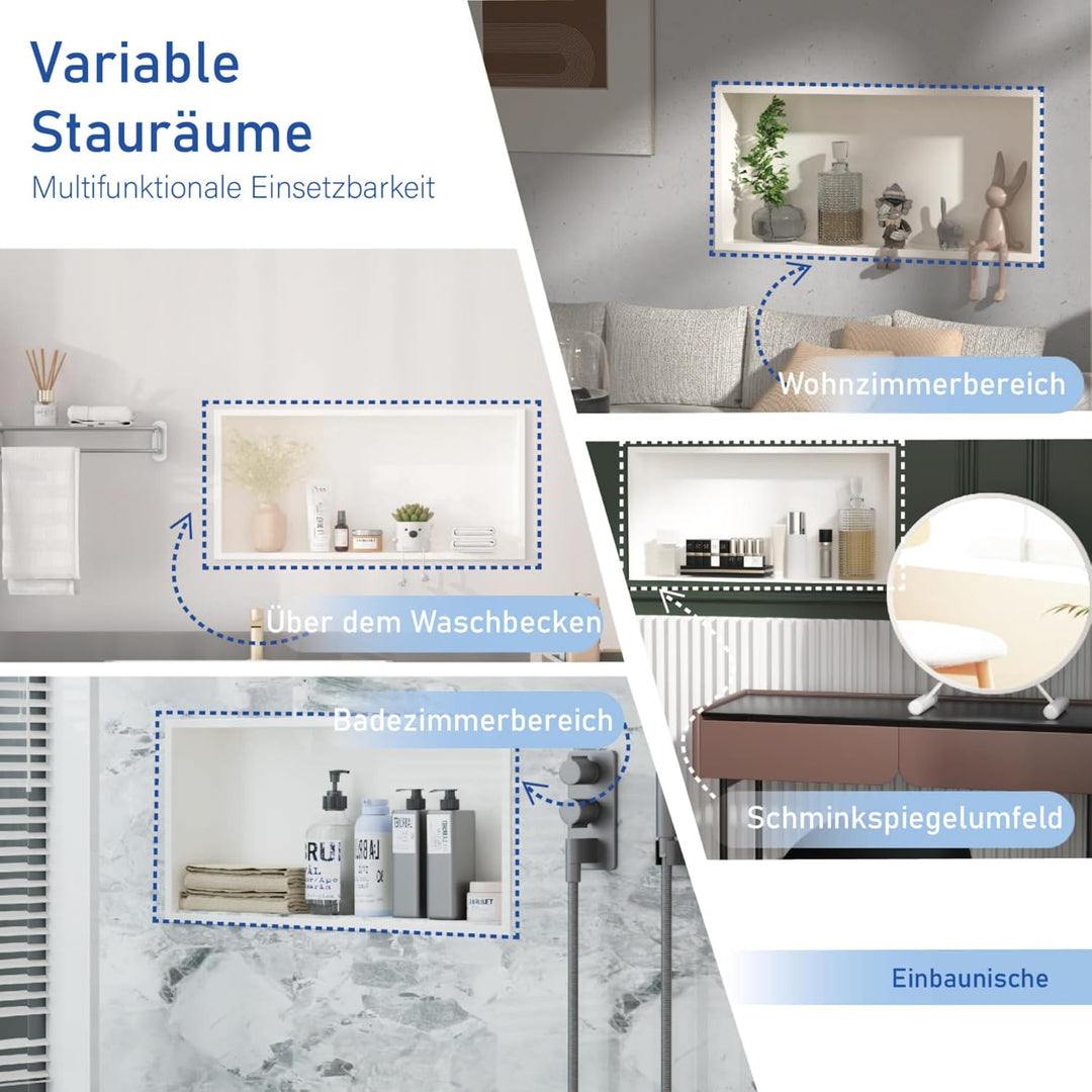 Edelstahl Wandnische für Dusche – Einzelne wandmontierte wasserdichte Duschablage, passend für vorha