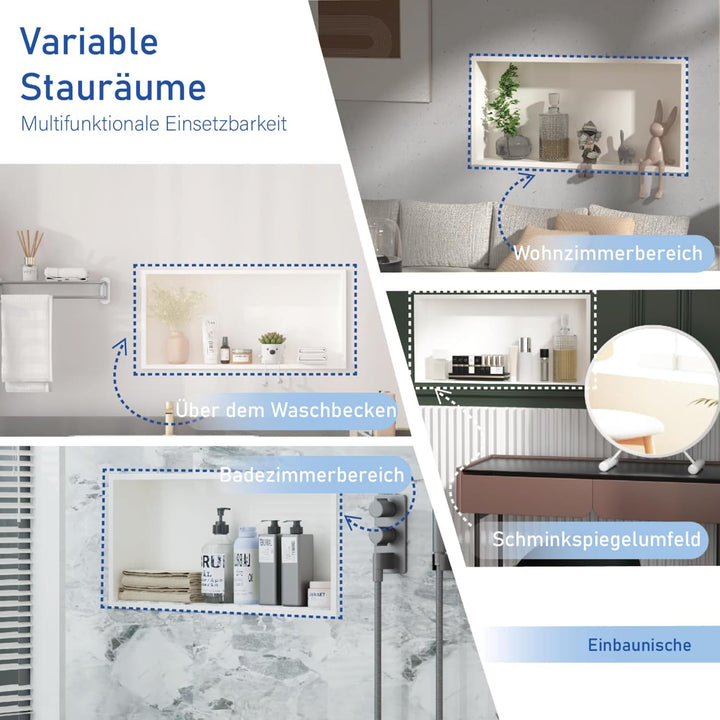Edelstahl Wandnische für Dusche – Einzelne wandmontierte wasserdichte Duschablage, passend für vorha