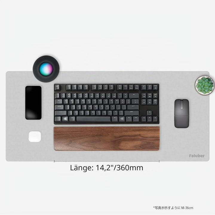 Faluber Holz-Handballenauflage – Tencellos (TKL)36mm – Walnussholz – Mechanische Gaming-Tastatur – E
