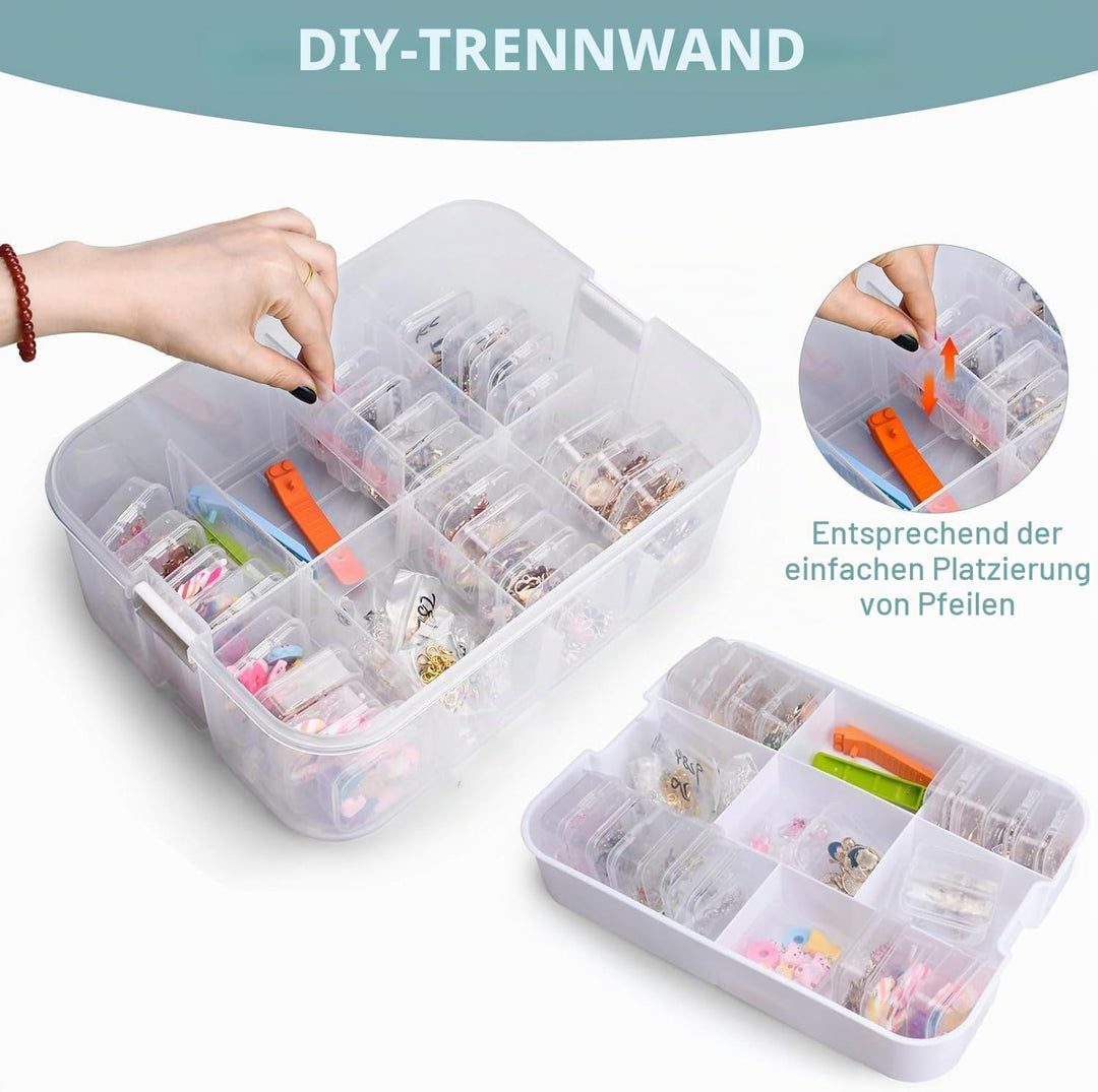 Aufbewahrungsbox Bausteine Aufbewahrungsbox mit Deckel,Kunststoff Sortierboxen Spielzeug Transparent