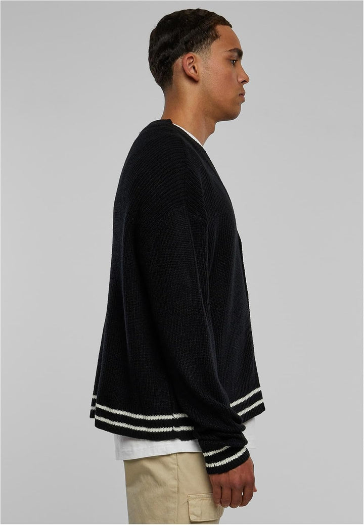 Urban Classics Herren Sporty Boxy Cardigan M Schwarz, M Schwarz