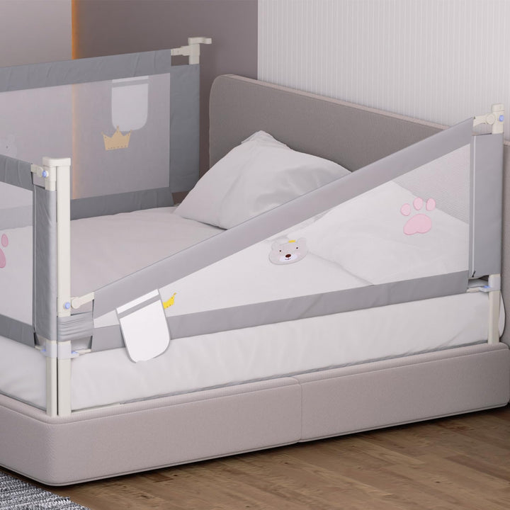 Ikodm Bettgitter 150cm, 70-98 cm Höhenverstellbar, Babybettgitter für Kleinkinder, Rausfallschutz Be