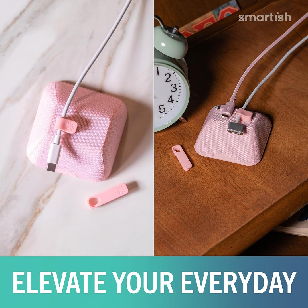 Smartish Cable Wrangler - Magnetic Cable Manager & Cord Organizer for Desk or Nightstand (Silk) - I'