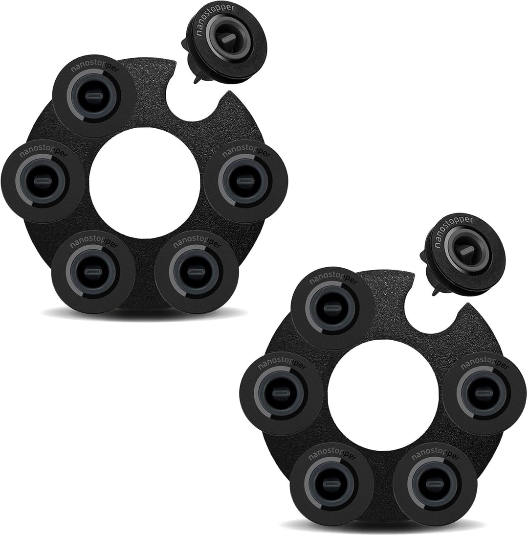 Airtender Set Extra Nanostopper (schwarz, 12-tlg. Wein Vakuum Nanostopper, Wein frisch halten, für K