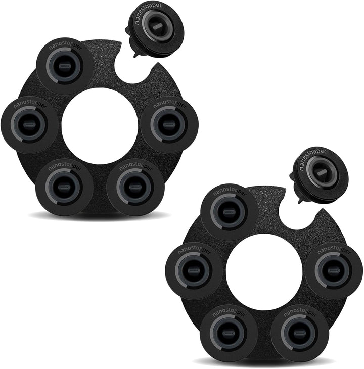 Airtender Set Extra Nanostopper (schwarz, 12-tlg. Wein Vakuum Nanostopper, Wein frisch halten, für K