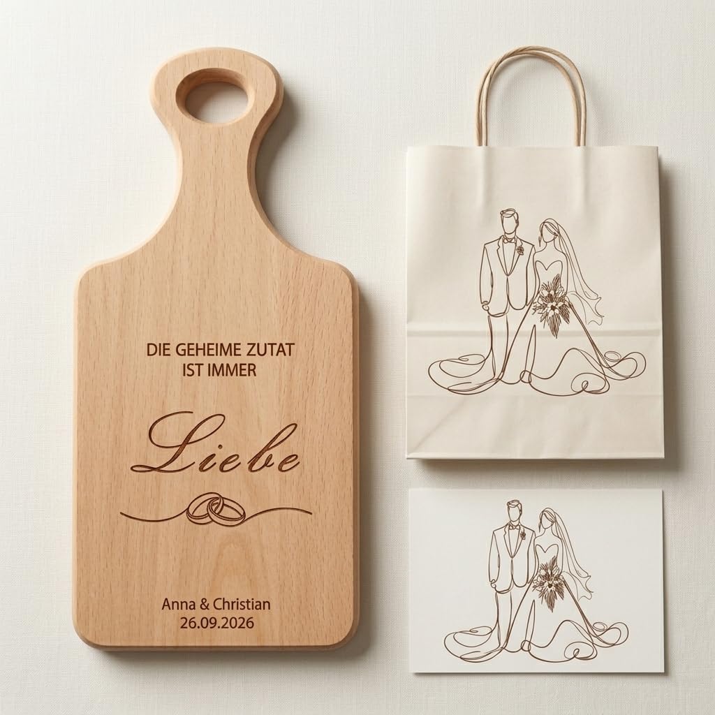 Personalisiertes Schneidebrett Hochzeit Geschenke Set