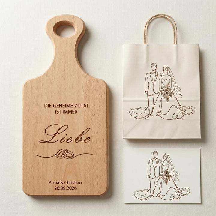 Personalisiertes Schneidebrett Hochzeit Geschenke Set