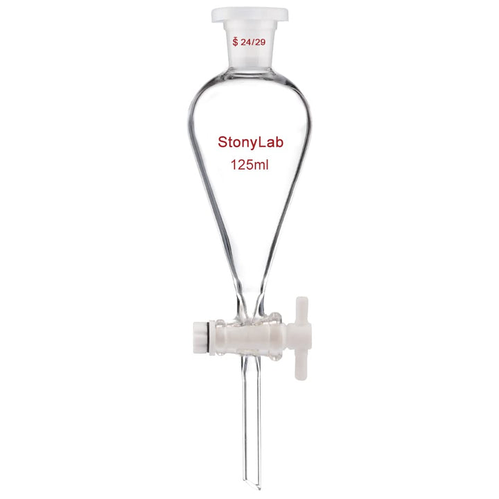 stonylab Scheidetrichter Glas, Borosilikatglas 125 ml Scheidetrichter Heavy Wall Conical Separatory