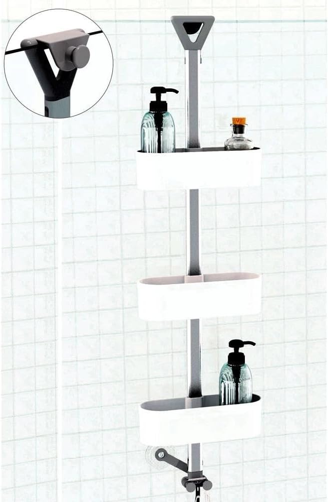 Aspira Home 3-stufiges Duschregal – Duschablage mit einzeln verstellbaren Ablagen, rostfreier Metall