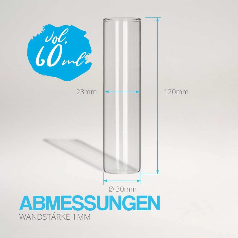 Tuuters 25x Gewürzgläser mit Korken (dunkelbraun) im Set, aus Glas, kleine Gewürzbehälter (120 x Ø30