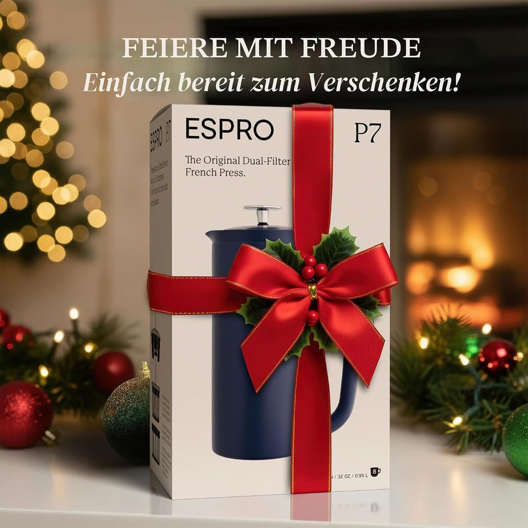 ESPRO - P7 French Press - Double Walled Stainless Steel Insulated Coffee and Tea Maker with Micro-Fi