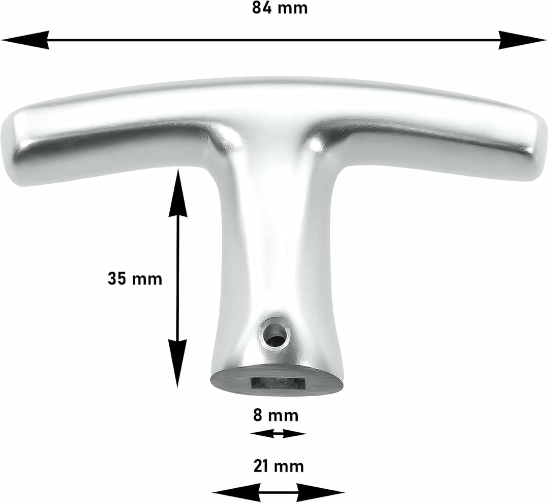 Garagentorgriff mit Innengriff, Alu F1, ergonomisch, 8x60 mm Set, 8x60 mm Set
