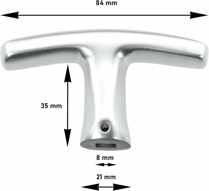 Garagentorgriff mit Innengriff, Alu F1, ergonomisch, 8x60 mm Set, 8x60 mm Set