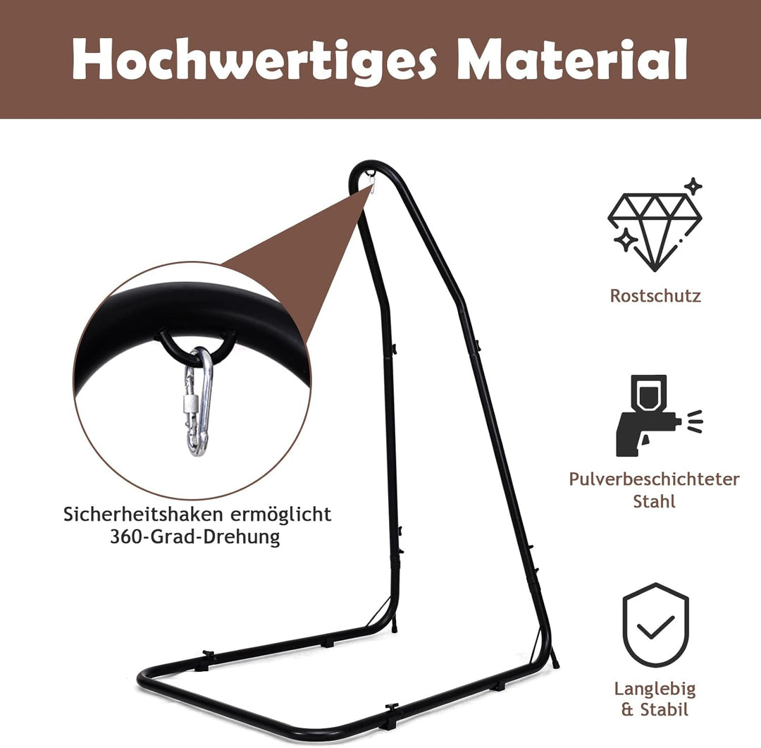 DREAMADE Hängestuhlgestell verstellbar, Freistehendes Hängesesselgestell Metallgestell für Hängesess