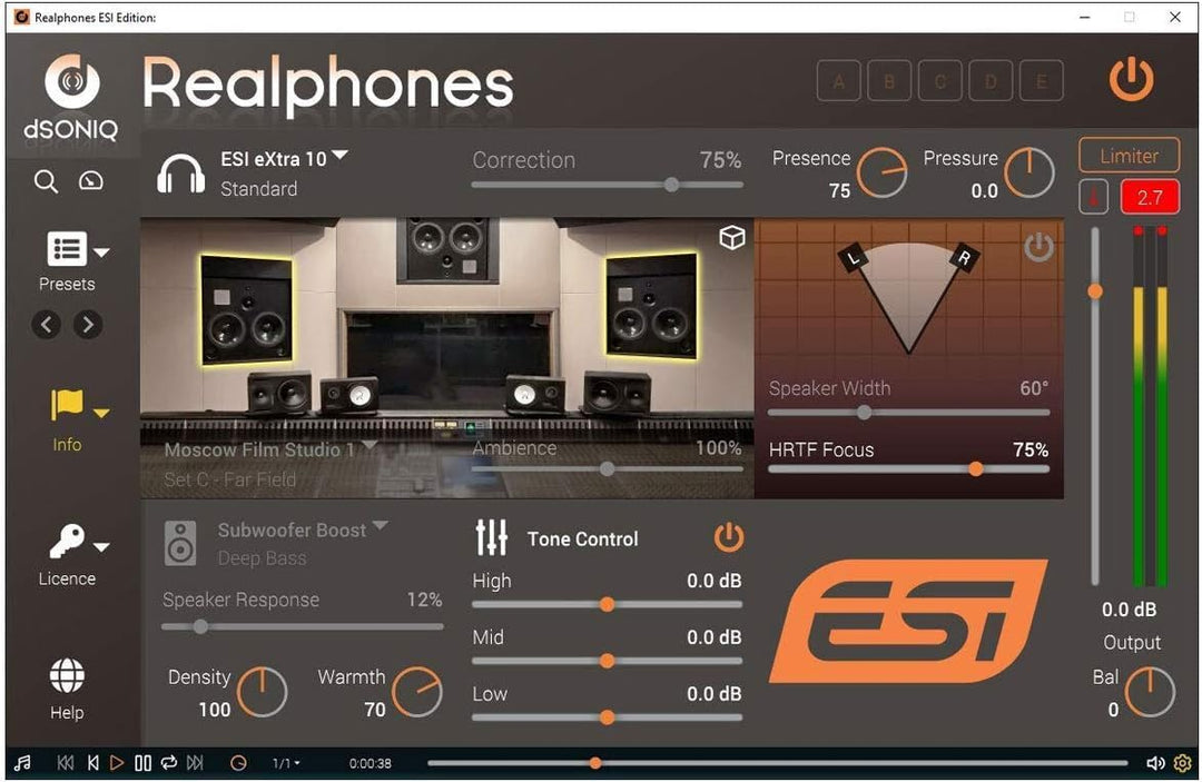 ESI eXtra 10 | Hochwertiger Monitoring-Kopfhörer mit dSONIQ Realphones Modeling Software