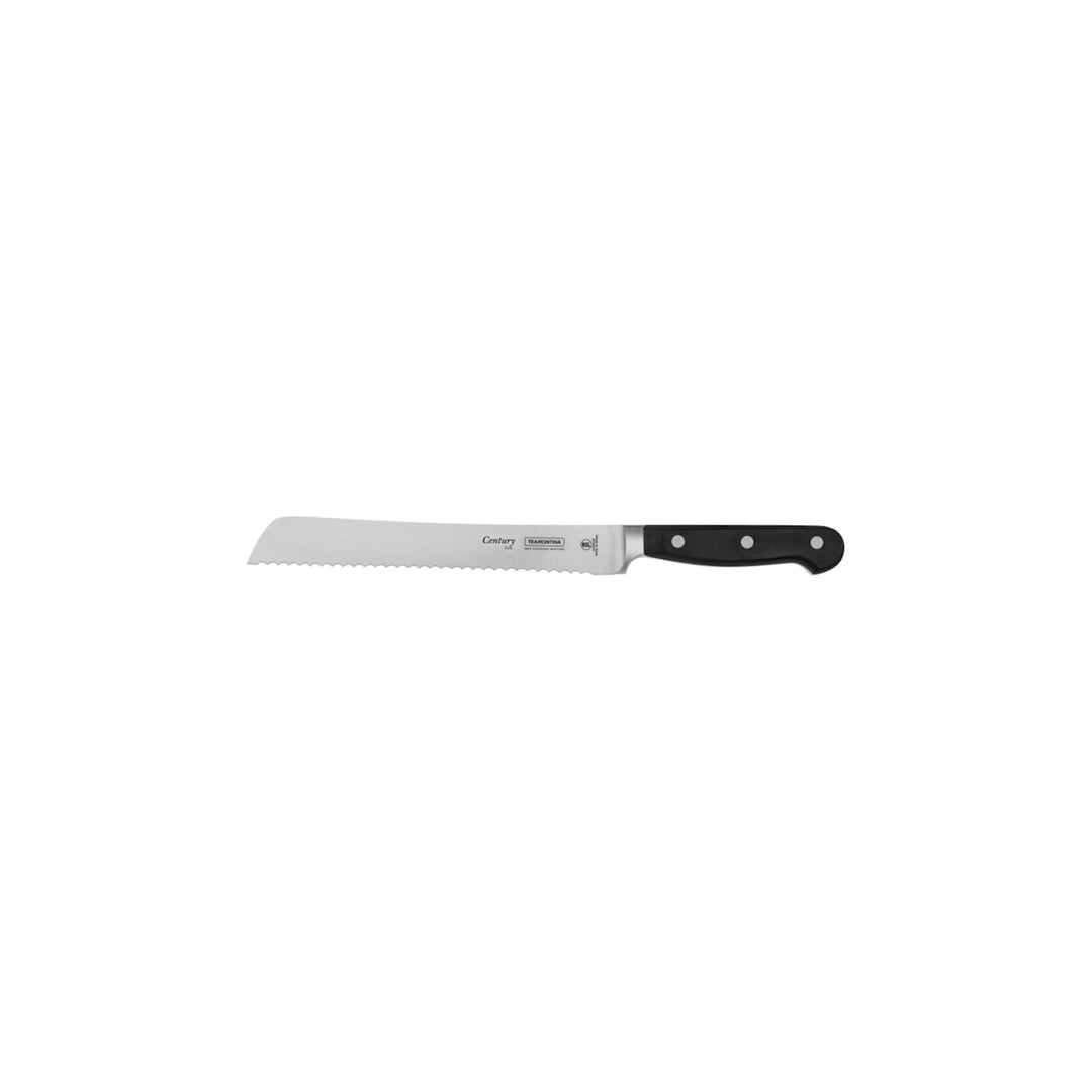 Tramontina Brotmesser CENTURY, 20 cm, Edelstahl DIN 1.4110, schwarz, rostfrei, 24009-108 Brotmesser