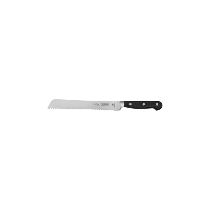 Tramontina Brotmesser CENTURY, 20 cm, Edelstahl DIN 1.4110, schwarz, rostfrei, 24009-108 Brotmesser
