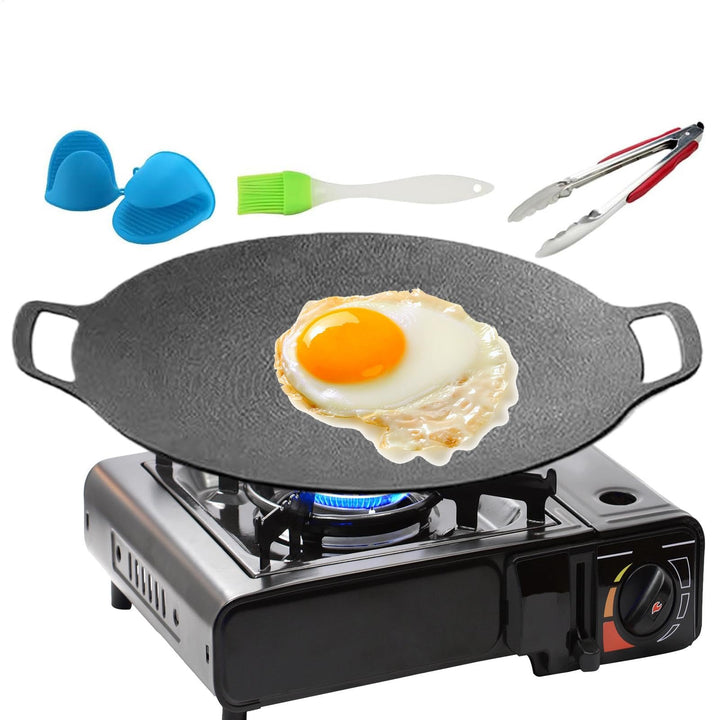Generisch Grillpfanne für Innenkoch, koreanischer Grillgrill - Gusseisen rund Grill Ritterpfanne - T