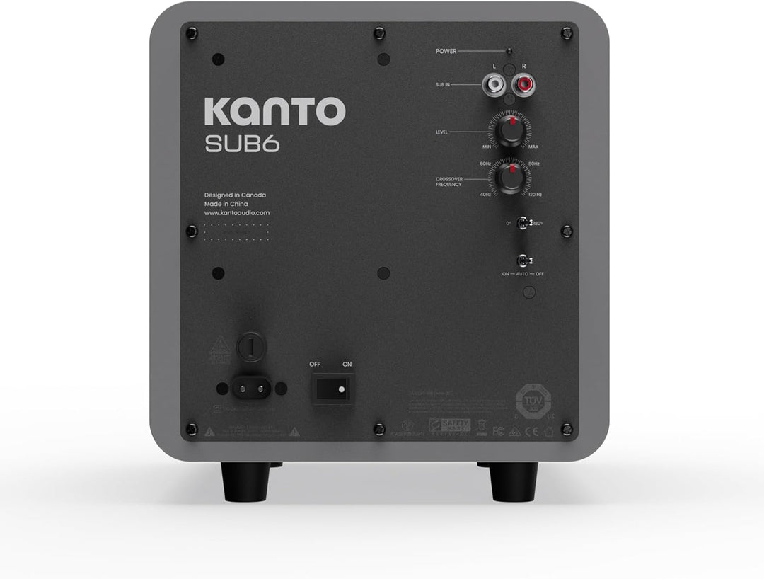 Kanto SUB6 Sealed Powered Subwoofer | 200W Peak Power | 6” Woofer | Quick & Accurate Bass | Ultra-co