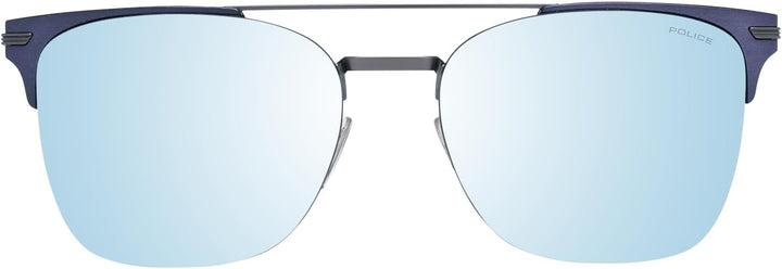 Police Unisex Highway Two 3 Sunglasses, Gunmetal Mat-Bleu Mat, 56
