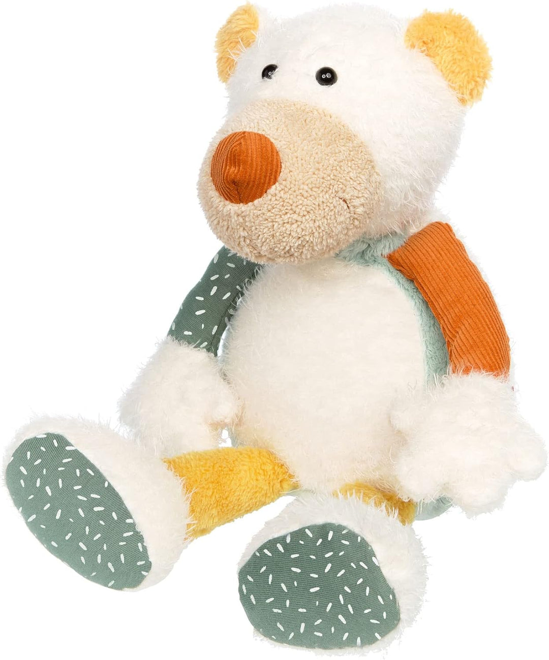 sigikid 43235 Patchwork Stofftier, Mehrfarbig/Eisbär, Mehrfarbig/Eisbär