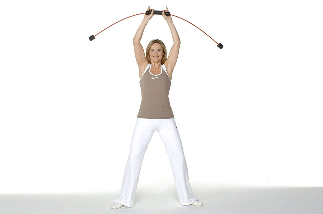FLEXI-BAR® Standard, Rot, hochbelastbarer Schwingstab von Flexi-Sports mit Einführungs-DVD und Train