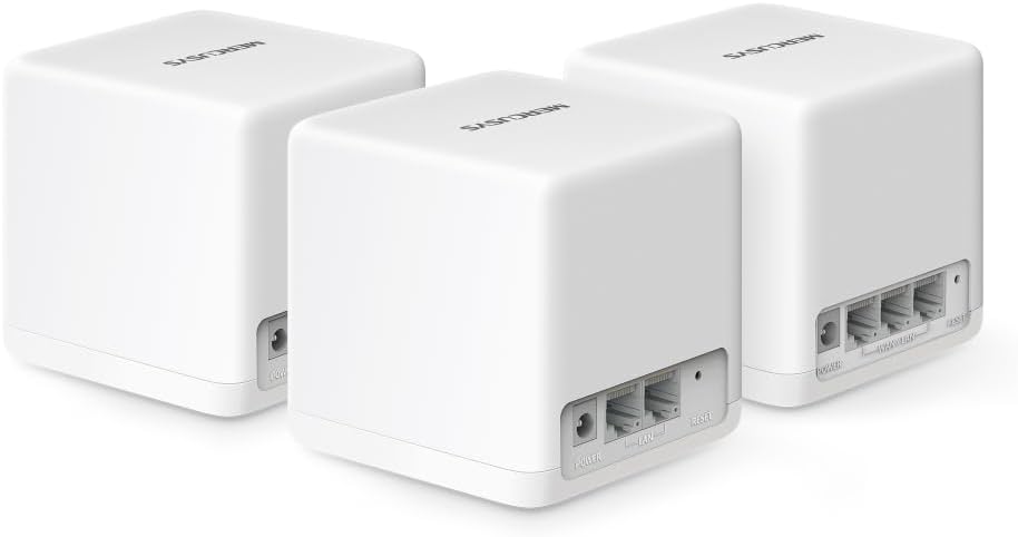 Mercusys Halo H1500X Wi-Fi 6 Mesh WLAN Set (3er Pack), AX1500 Dual Band Router & Repeater, Gigabit-P