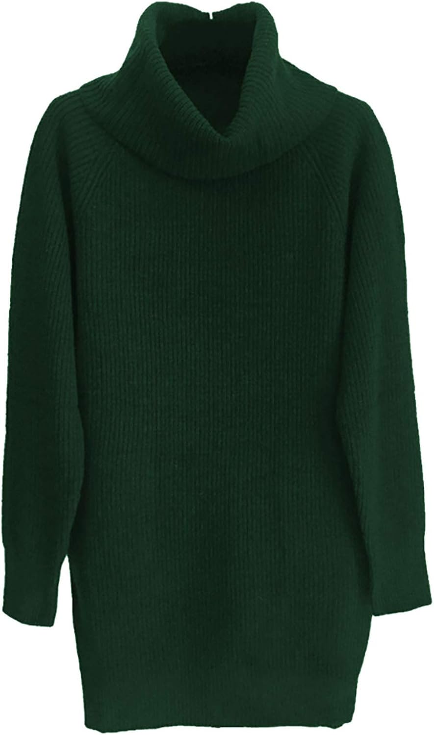 Viottiset Damen Langarm Oversize Grobstrick Pulloverkleid Mit Rollkragen 02 Dunkelgrün S, 02 Dunkelg