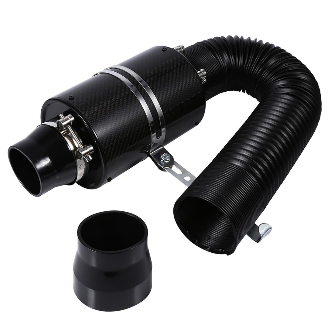 DEWIN Luftfilter,Ansaugluftfilter Universal Car 3" Kohlefaser Kaltluftfilter Kit mit Beiliegendem An