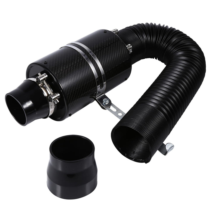 DEWIN Luftfilter,Ansaugluftfilter Universal Car 3" Kohlefaser Kaltluftfilter Kit mit Beiliegendem An