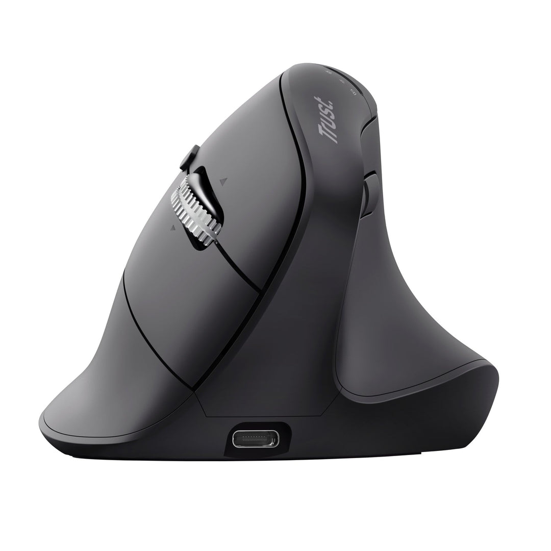 Trust Vyran Kabellose Ergonomische Maus Ultraschnelles Scrollrad, Schwarz | Horizontales Scrollen, B