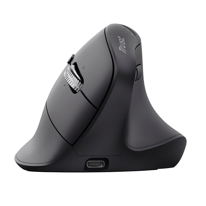 Trust Vyran Kabellose Ergonomische Maus Ultraschnelles Scrollrad, Schwarz | Horizontales Scrollen, B