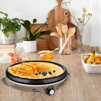 LITTLE BALANCE 8694 Crêpe-Pfanne Duo 1000 Muskatnuss, elektrische Crêpe und Pfannkuchen, 2 herausneh