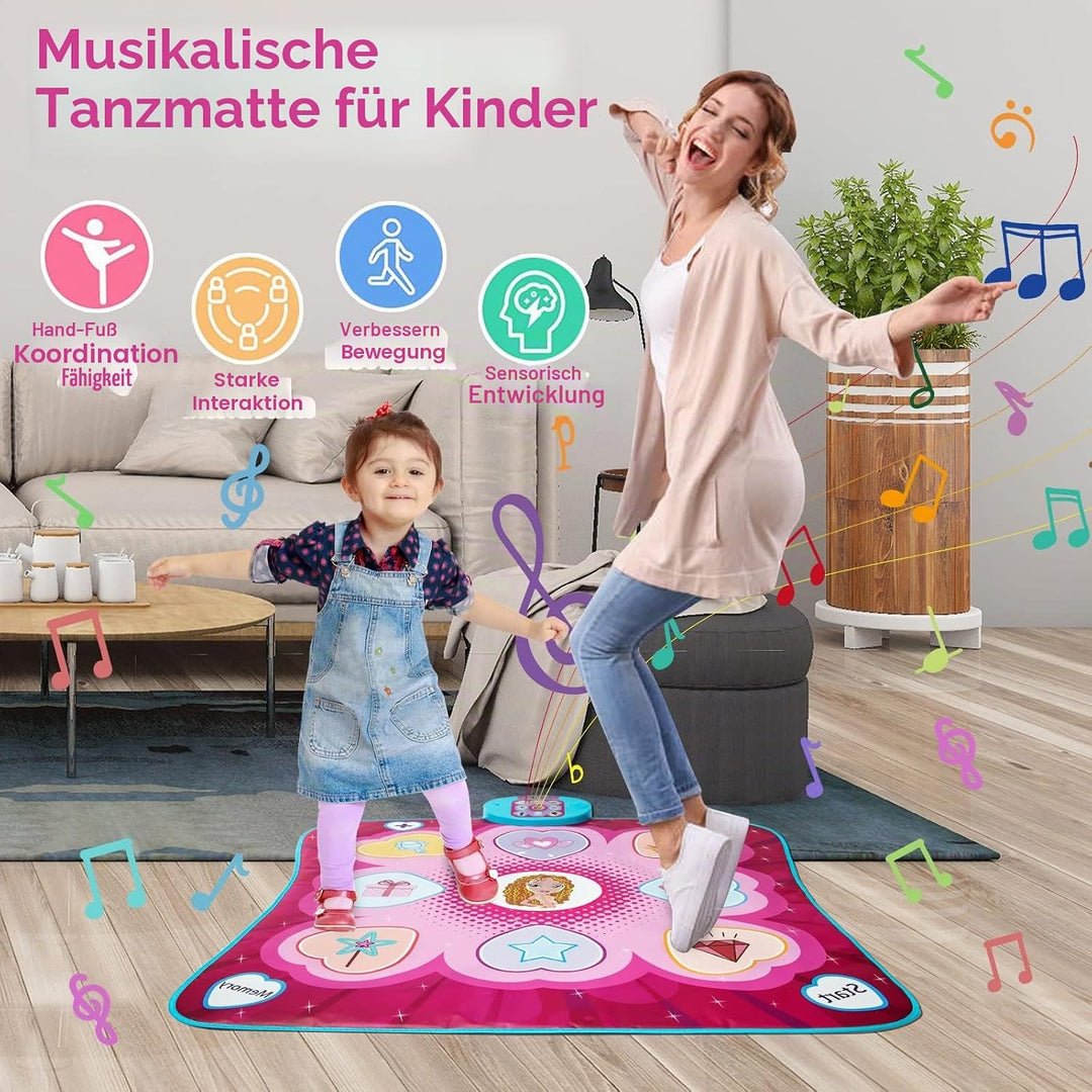 Tanzmatte Spielzeug für Mädchen – Musik-Spielmatte, 5 Spielmodi, 3 Herausforderungsstufen, einstellb