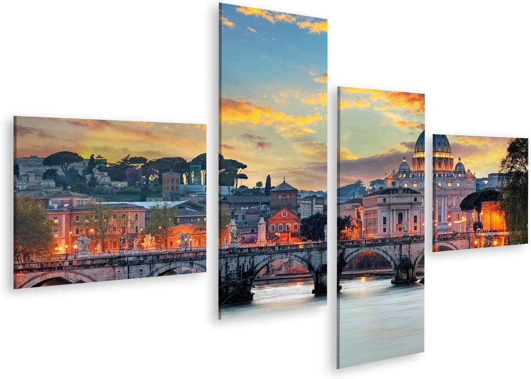 islandburner Bild auf Leinwand Vatikan Rom Sonnenuntergang Bilder Wandbilder Poster Leinwand 150x80c