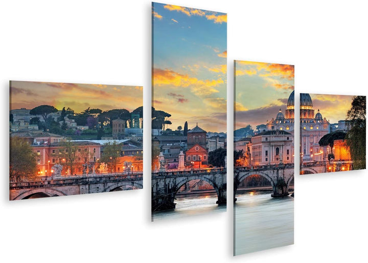 islandburner Bild auf Leinwand Vatikan Rom Sonnenuntergang Bilder Wandbilder Poster Leinwand 150x80c