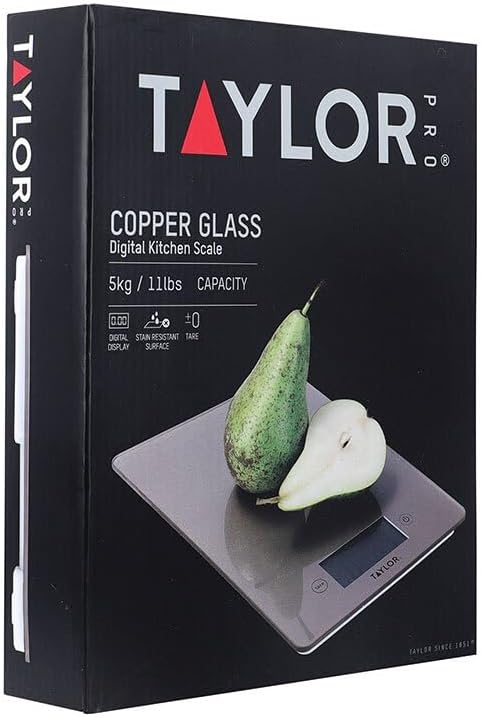 Taylor Pro, Digitale Küchenwaage für Lebensmittel mit Ultraschlankem Design, kompakt, Professionelle