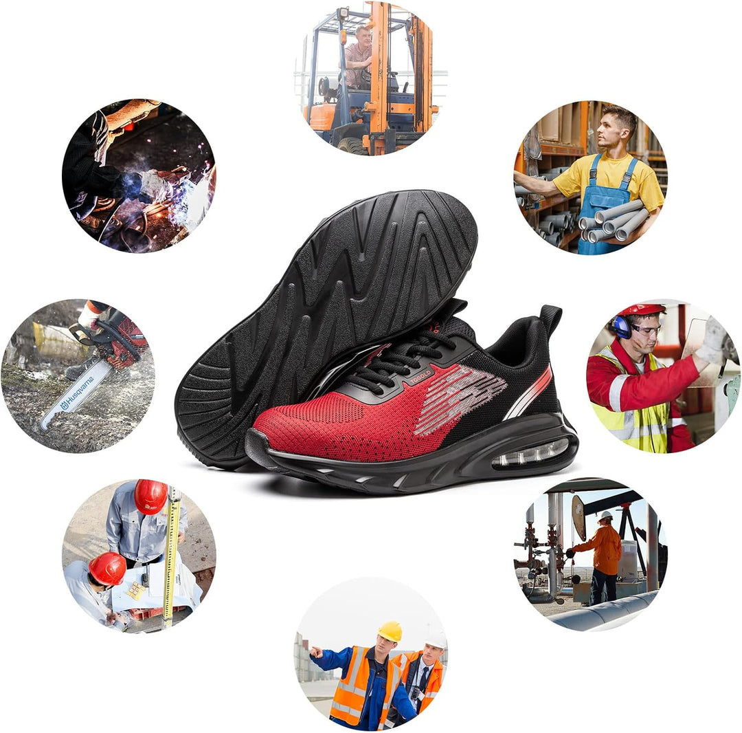 tqgold Sicherheitsschuhe Herren Damen Leicht Arbeitsschuhe Sportlich Schutzschuhe Stahlkappenschuhe