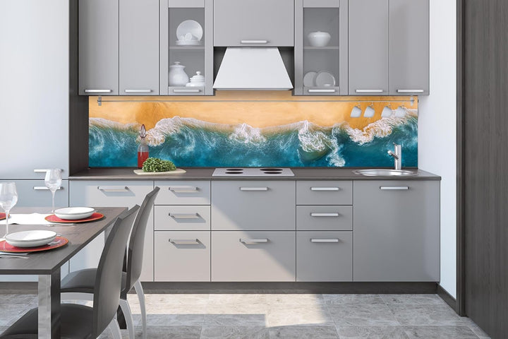 Dimex Küchenrückwand Folie Selbstklebend Blauer MORPHOFALTER 260 x 60 cm | Klebefolie - Dekofolie -