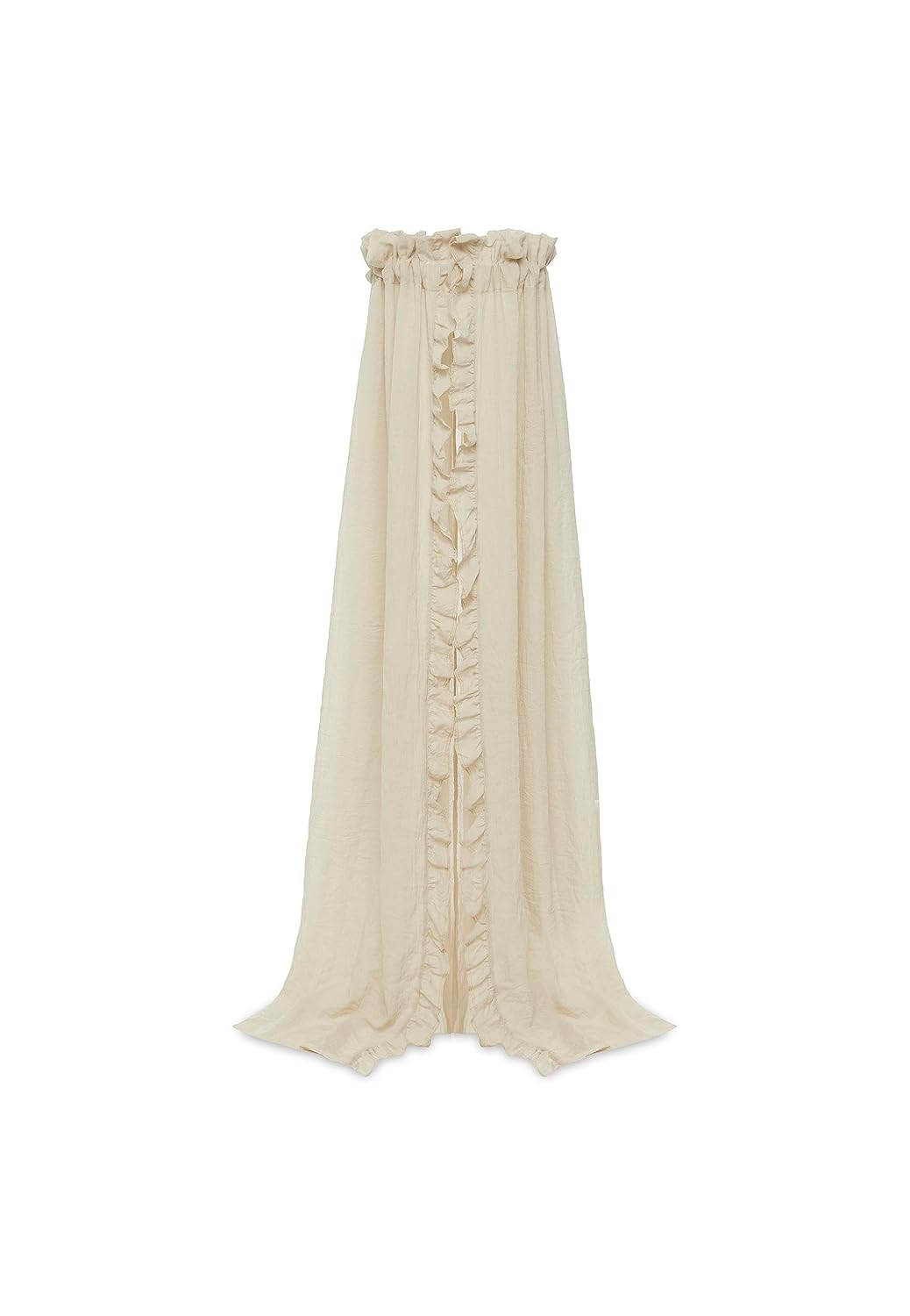 Jollein Betthimmel Vintage Ruffle Nougat - Höhe 155 cm - Baldachin Kinderzimmer Babybett - Beige Ruf