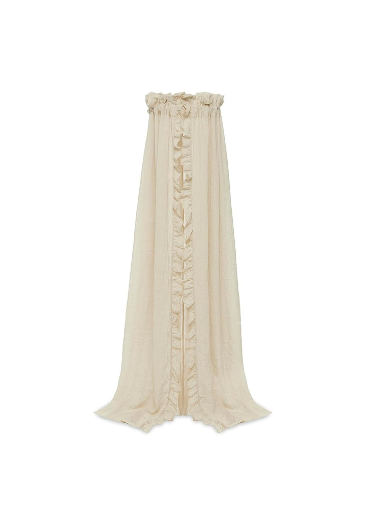 Jollein Betthimmel Vintage Ruffle Nougat - Höhe 155 cm - Baldachin Kinderzimmer Babybett - Beige Ruf