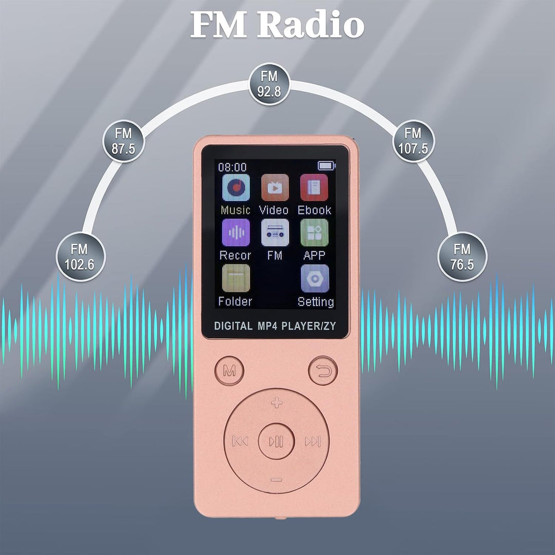 MP3-Player mit Bluetooth 5.0, 1,8-Zoll-Farbbildschirm, Tragbarer Musik-Player, HiFi-Sound-Musik-Play