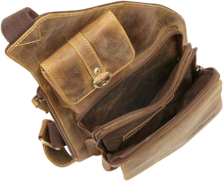 Greenburry Vintage Body-Crossover Bag-4 1559, Umhängetasche Braun, Braun