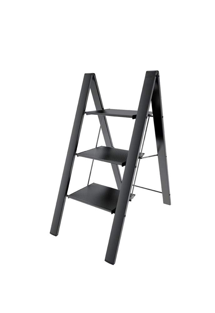 Svelt Aero Light Aluminium Tritthocker 3 Stufen Schwarz