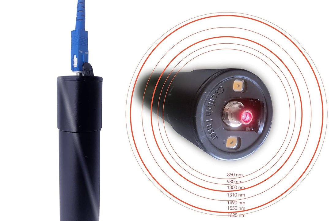 Elfcam® - 15 mW Glasfaser-Kabel Tester mit Lithium-Ionen-Akku mit 1800 mAh, Optischer Kabeltester (1