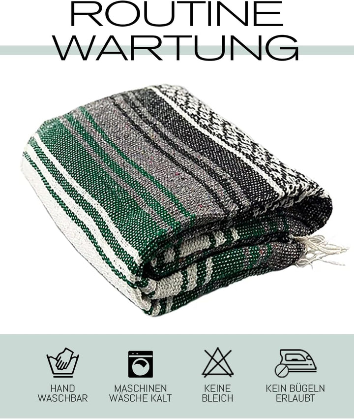 Kiuwxduy Mexikanische Manuell Strickdecke Decke，Sofa üBerwurf Meditations Yogamatte，Boho Outdoor Cam