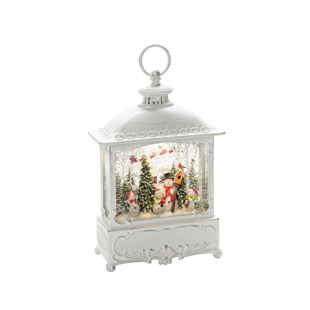 Konstsmide 4396-200 LED-Laterne Weihnachtsmänner mit Vögeln Warmweiss LED Weiss mit Wasser gefüll Mu