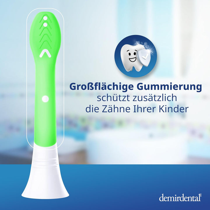 demirdental Kinder Ersatzbürsten passend für Philips Sonicare Kids, Compact Mini Bürstenköpfe für 3-